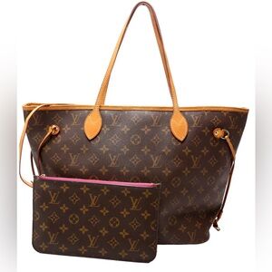 Louis Vuitton Neverfull MM pink striped lining. DC SD0199 Everything included.